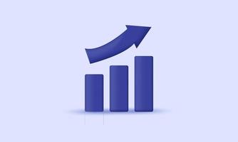 unique 3d growth realistic icon concept isolated on vector