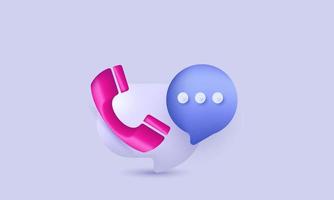 unique realistic 3d call center design icon bubble talk concept isolated on vector
