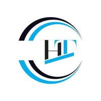 logotipo inicial de la letra ht - logotipo de empresa mínimo vector
