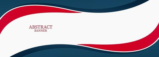 red and blue wave banner template design vector