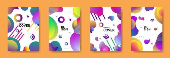 Set Of Geometrical Cover Design Template In A4 Size vector