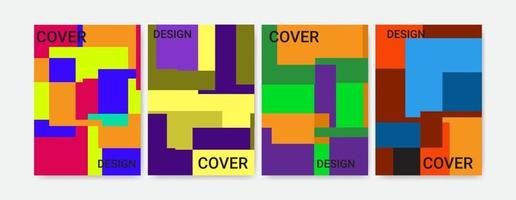 Set Of Geometrical Cover Design Template In A4 Size vector