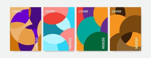 Set Of Geometrical Cover Background Template Design In A4 Size vector