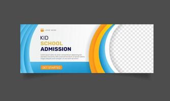 School admission banner flyer. Social media cover photo design template. - Vector. vector
