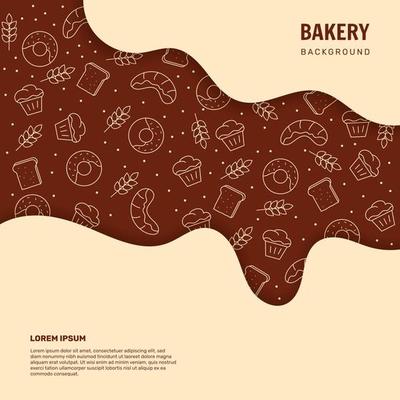 Bakery background in flat style. - Vector.