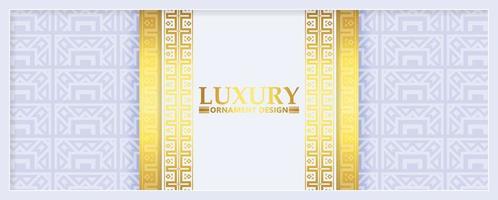 Gold and white background with border pattern vector