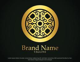 luxury ornament logo line art vector