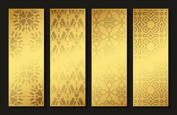 elegant gold abstract pattern vertical card