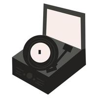 elegante icono de reproductor de discos de vinilo. estilo retro, fiesta, musica dj vector