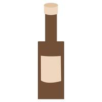 colorful brown bottle of alcohol, set in isolation on a white background vector