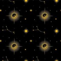 Seamless print with a pattern of the constellation of the cosmic galaxy use for textiles, yoga mat with zodiac star, phone case. vector