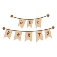 bbq party. sign made of barbecue flags, isolated on a white background. vector