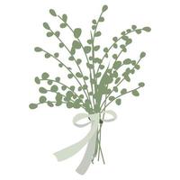 Vector bouquet of leaves, rustic, isolated on a white background.