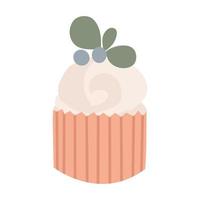 festive cakes in rustic style with leaves and blueberries. eps10 vector