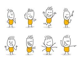 Stick figures with different poses. vector