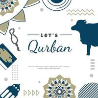 fondo de tarjeta de regalo cuadrado de evento islámico eid adha mubarak vector