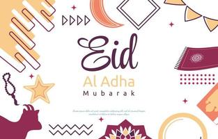 eid adha mubarak evento islámico fondo de tarjeta de regalo de memphis vector