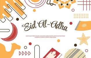 Eid Adha Mubarak Islamic Event Memphis Gift Card Background vector