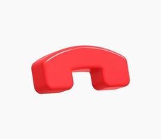 3d Realistic End Call Phone vector Illustration