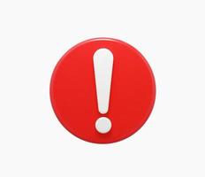 3d Realistic red warning sign vector illustration.