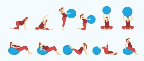 Exercise for pregnant woman. Sport during pregnancy. Idea of active and  healthy lifestyle. Squat. 25767975 Vector Art at Vecteezy