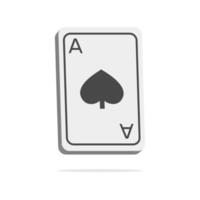 3d ace of spades  in minimal cartoon style vector