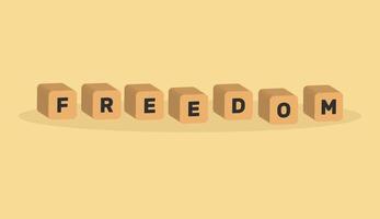 3d freedom concept in minimal cartoon style vector