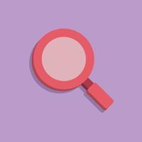 3d magnifying glass in minimal cartoon style vector