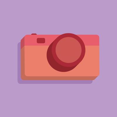 3d digital camera in minimal cartoon style