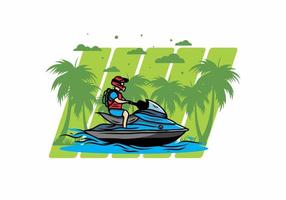 jet sky sport on the beach illustration vector