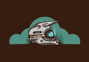 ilustración de casco de sendero de motocross al aire libre vector