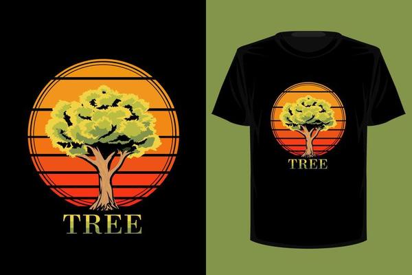 Tree retro vintage t shirt design