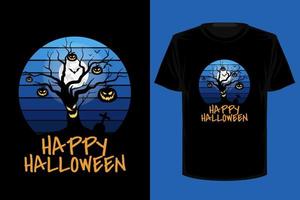 Halloween retro vintage t shirt design vector