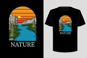 diseño de camiseta vintage retro de naturaleza vector