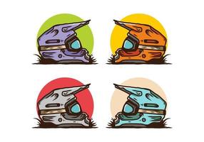 Outdoor motocross trail helmet illustration vector