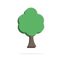 Concepto de árbol verde 3d en estilo de dibujos animados mínimo vector