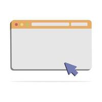 3d web and arrow concept with blank page in minimal cartoon style vector