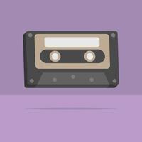 3d retro music cassette in minimal cartoon style vector