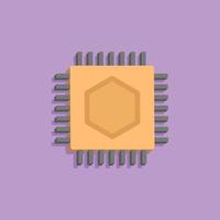 chips de procesador 3d en un estilo de dibujos animados mínimo vector