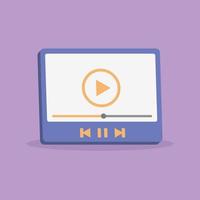 3d video player in minimal cartoon style vector