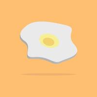 3d fried egg concept in minimal cartoon style vector