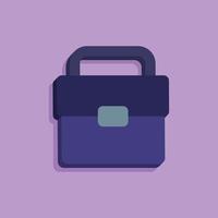 3d briefcase concept in flat cartoon style vector