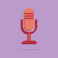 3d microphone in minimal cartoon style vector