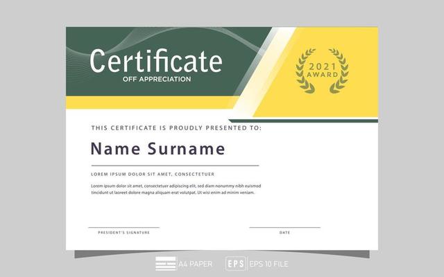 certificate of appreciation, simple minimalist design, vector eps 10