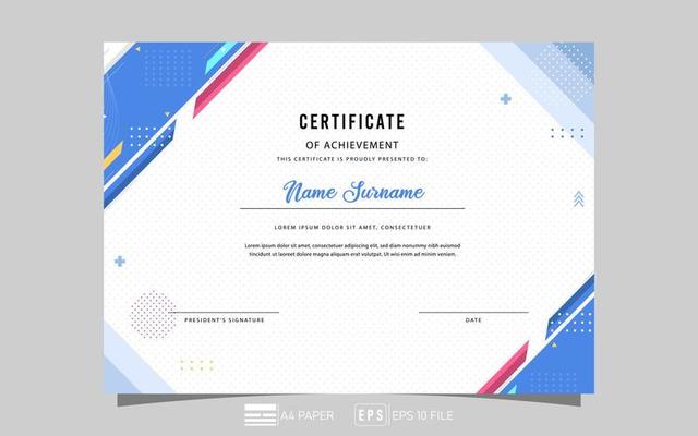 modern abstract certificate design vector eps 10