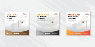 Rent a car banner for social media post template design vector