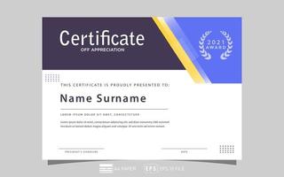 certificate of appreciation, simple minimalist design, vector eps 10