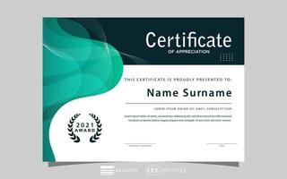 certificate of appreciation ,abstract gradient,green,vector eps 10 vector