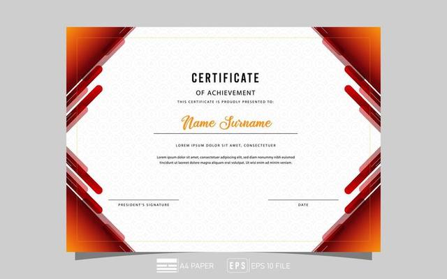 modern gradient certificate, gradient style ,vector eps 10