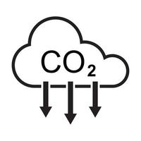 vector de icono de reducción de emisiones de carbono para diseño gráfico, logotipo, sitio web, medios sociales, aplicación móvil, ilustración de interfaz de usuario